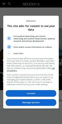 Anteprima del sito Época Negócios, media di Brasile per articoli sponsorizzati