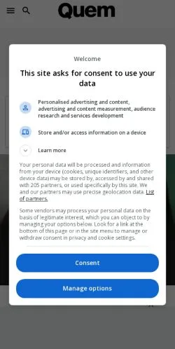 Anteprima del sito Quem, media di Brasile per articoli sponsorizzati