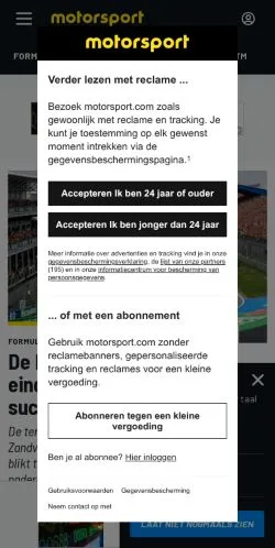Podgląd witryny Motorsport, medium z kraju Holandia do artykułów sponsorowanych
