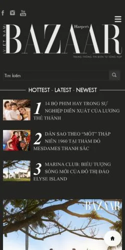 Anteprima del sito Harper's Bazaar Vietnam, media di Stati Uniti per articoli sponsorizzati