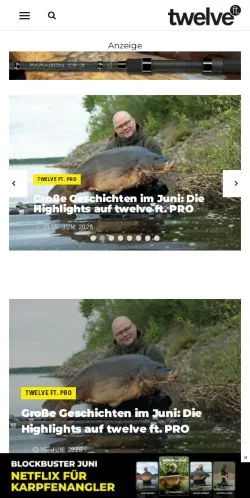 Podgląd witryny Twelve Ft. Carpfishingmagazine, medium z kraju Niemcy do artykułów sponsorowanych
