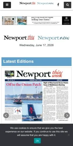 스폰서 기사용 미국 매체 Newport This Week 사이트 미리보기
