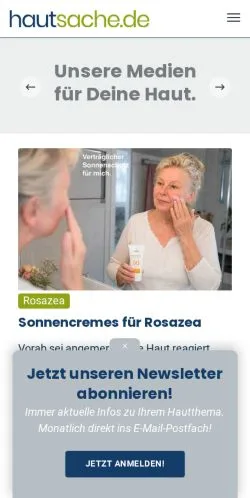 Preview of the Hautsache website, a media outlet in Germany for sponsored articles