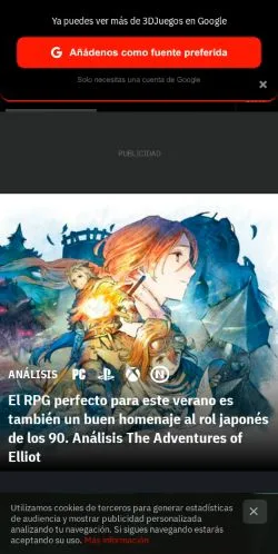 Anteprima del sito 3DJuegos, media di Spagna per articoli sponsorizzati