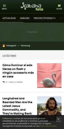 Anteprima del sito Xataka Foto, media di Spagna per articoli sponsorizzati