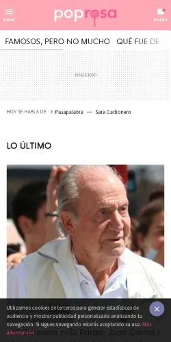 Preview of the Poprosa website, a media outlet in Spain for sponsored articles