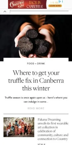 Anteprima del sito HerCanberra, media di Australia per articoli sponsorizzati