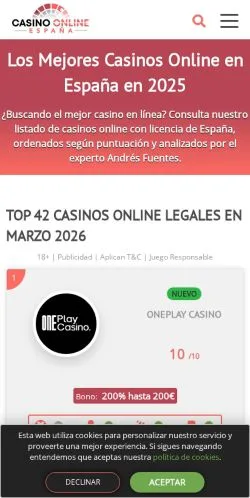 스폰서 기사용 스페인 매체 CasinoOnlineEspaña 사이트 미리보기