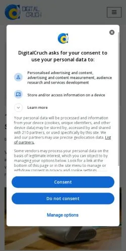 Forhåndsvisning af DigitalCruch, medie fra USA til sponsorerede artikler