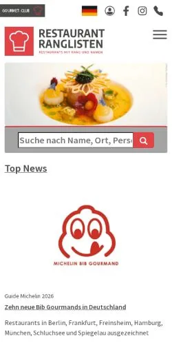 Anteprima del sito Restaurant Ranglisten, media di Germania per articoli sponsorizzati