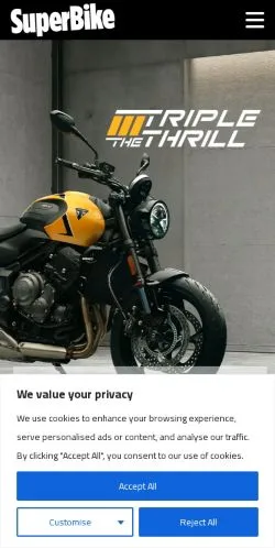 스폰서 기사용 영국 매체 SuperBike Magazine 사이트 미리보기