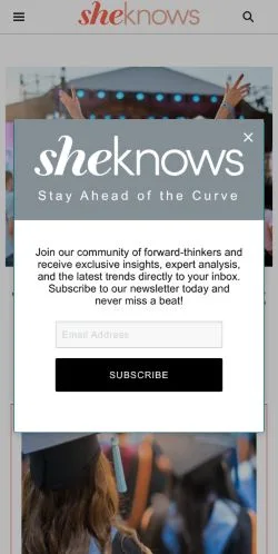 Forhåndsvisning av nettstedet SheKnows, medium fra USA for sponsede artikler