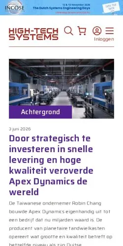 Förhandsvisning av webbplatsen High-Tech Systems Magazine, medium i Nederländerna för sponsrade artiklar