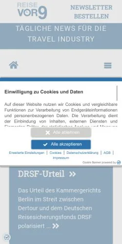 Anteprima del sito Reise vor9, media di Germania per articoli sponsorizzati