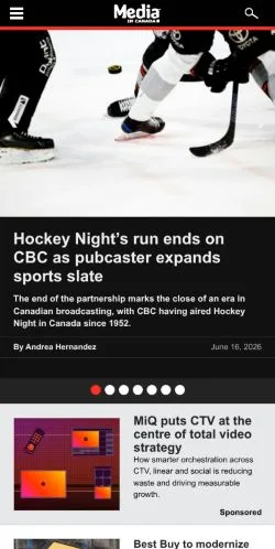 スポンサード記事向けのアメリカ合衆国メディア、Media in Canadaのサイトプレビュー