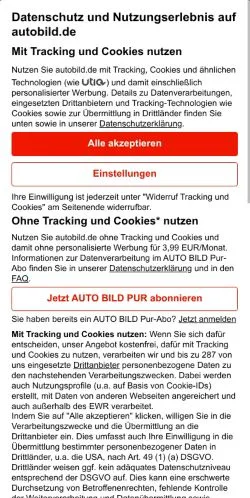 Aperçu du site Autobild, média de Allemagne pour articles sponsorisés