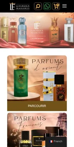 스폰서 기사용 프랑스 매체 Luxurious Fragrances 사이트 미리보기