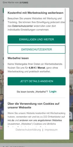 Vorschau der Website NRZ, Medium aus Deutschland für gesponserte Artikel