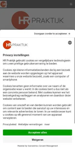 Anteprima del sito HR Praktijk, media di Paesi Bassi per articoli sponsorizzati