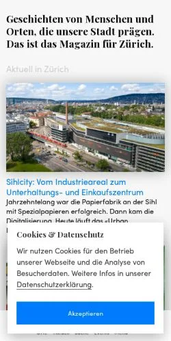 Vorschau der Website Hello Zurich, Medium aus Schweiz für gesponserte Artikel
