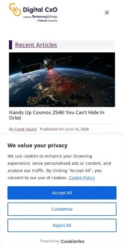 Preview of the Digital CxO website, a media outlet in United States for sponsored articles