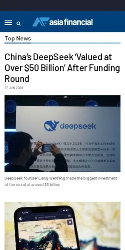 Anteprima del sito Asia Financial, media di Stati Uniti per articoli sponsorizzati