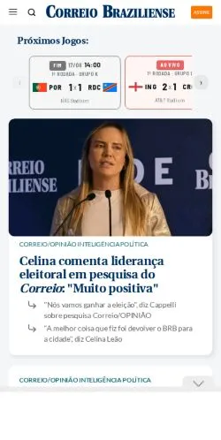 스폰서 기사용 브라질 매체 Correio Braziliense 사이트 미리보기