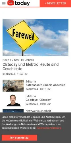 Anteprima del sito CEtoday, media di Svizzera per articoli sponsorizzati