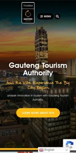 Vista previa del sitio Gauteng Tourism Authority, medio de Estados Unidos para artículos patrocinados
