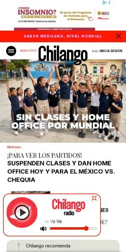 Forhåndsvisning av nettstedet Chilango, medium fra Mexico for sponsede artikler