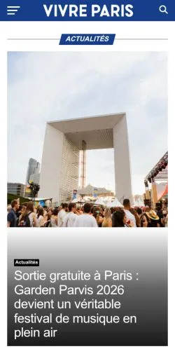 Anteprima del sito Vivre Paris, media di Francia per articoli sponsorizzati