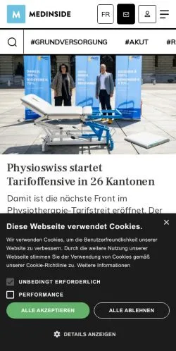 Forhåndsvisning af Medinside, medie fra Schweiz til sponsorerede artikler