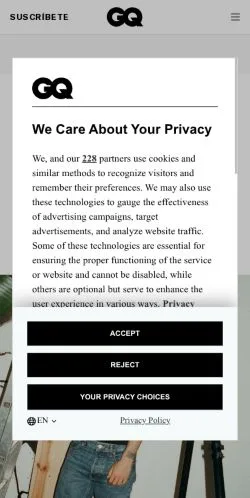 スポンサード記事向けのスペインメディア、GQ Españaのサイトプレビュー