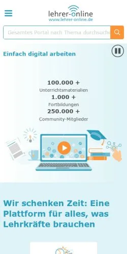 Anteprima del sito Lehrer-Online, media di Germania per articoli sponsorizzati