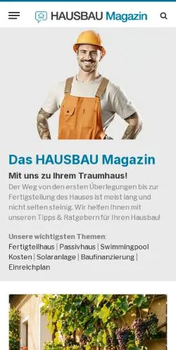 Anteprima del sito Das Hausbau-Magazin, media di Austria per articoli sponsorizzati