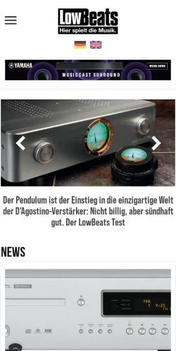 Preview of the LowBeats website, a media outlet in Germany for sponsored articles