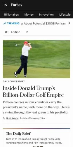 Forhåndsvisning av nettstedet Forbes, medium fra USA for sponsede artikler