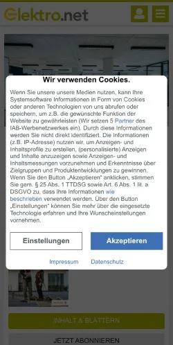Voorbeeld van de site Elektro, medium uit Duitsland voor gesponsorde artikelen