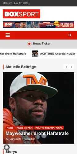 Anteprima del sito Boxsport, media di Germania per articoli sponsorizzati