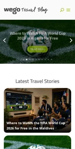 Podgląd witryny Wego Travel, medium z kraju Stany Zjednoczone do artykułów sponsorowanych