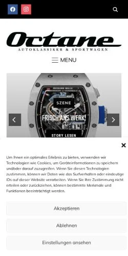 Anteprima del sito Octane Magazin, media di Germania per articoli sponsorizzati