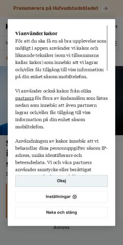 スポンサード記事向けのフィンランドメディア、HBLのサイトプレビュー