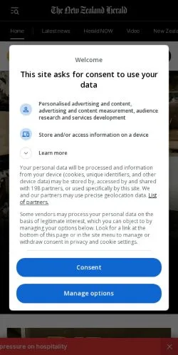 Anteprima del sito NZ Herald, media di Nuova Zelanda per articoli sponsorizzati