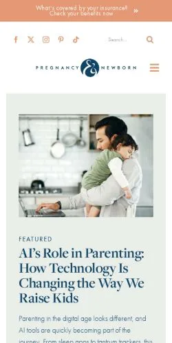 Preview of the Pregnancy & Newborn website, a media outlet in United States for sponsored articles