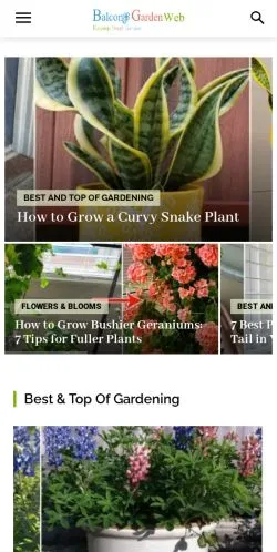 Anteprima del sito Balcony Garden Web, media di Stati Uniti per articoli sponsorizzati