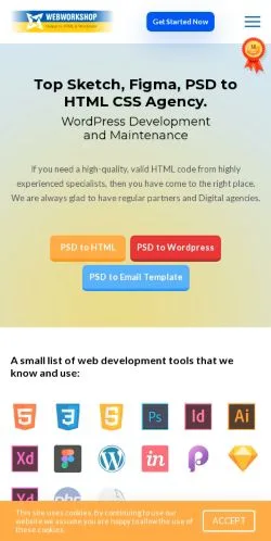 Anteprima del sito Webworkshop, media di Stati Uniti per articoli sponsorizzati