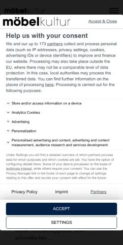 Anteprima del sito möbel kultur, media di Germania per articoli sponsorizzati