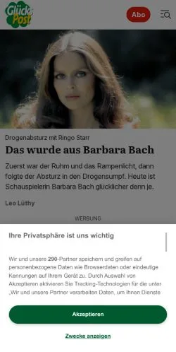 スポンサード記事向けのスイスメディア、GlücksPostのサイトプレビュー