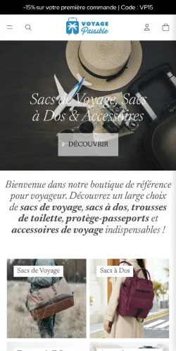 Anteprima del sito Voyage Paisible, media di Francia per articoli sponsorizzati