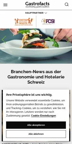 Anteprima del sito Gastrofacts, media di Svizzera per articoli sponsorizzati